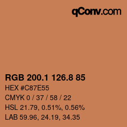 Color code: RGB 200.1 126.8 85 | qconv.com
