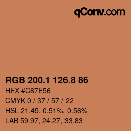 Color code: RGB 200.1 126.8 86 | qconv.com
