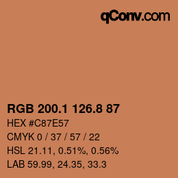 カラーコード: RGB 200.1 126.8 87 | qconv.com