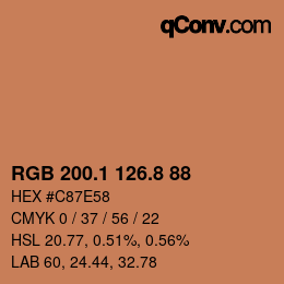 Color code: RGB 200.1 126.8 88 | qconv.com