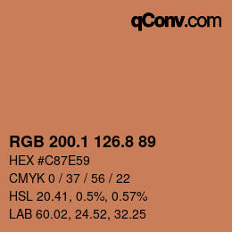 Código de color: RGB 200.1 126.8 89 | qconv.com