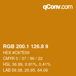 Color code: RGB 200.1 126.8 9 | qconv.com