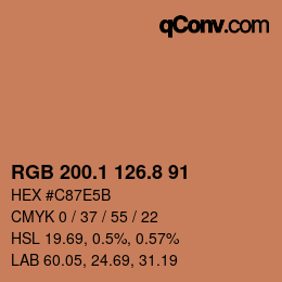 Código de color: RGB 200.1 126.8 91 | qconv.com