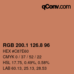 Color code: RGB 200.1 126.8 96 | qconv.com