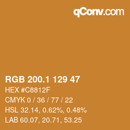 カラーコード: RGB 200.1 129 47 | qconv.com