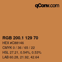 カラーコード: RGB 200.1 129 70 | qconv.com