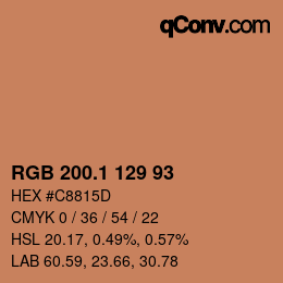 カラーコード: RGB 200.1 129 93 | qconv.com