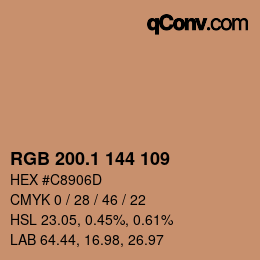 Color code: RGB 200.1 144 109 | qconv.com