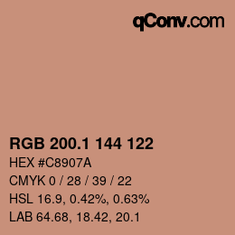 Color code: RGB 200.1 144 122 | qconv.com