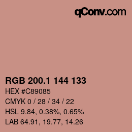 カラーコード: RGB 200.1 144 133 | qconv.com