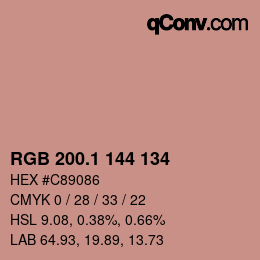 カラーコード: RGB 200.1 144 134 | qconv.com