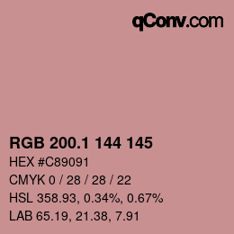 カラーコード: RGB 200.1 144 145 | qconv.com