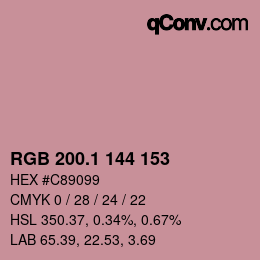 カラーコード: RGB 200.1 144 153 | qconv.com
