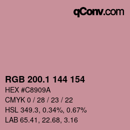カラーコード: RGB 200.1 144 154 | qconv.com