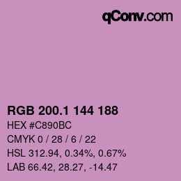 カラーコード: RGB 200.1 144 188 | qconv.com