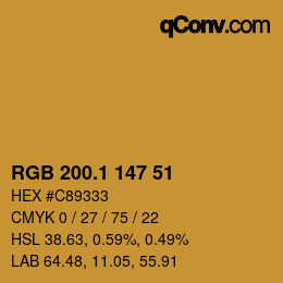 カラーコード: RGB 200.1 147 51 | qconv.com