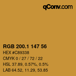 カラーコード: RGB 200.1 147 56 | qconv.com