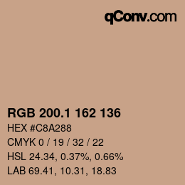 Color code: RGB 200.1 162 136 | qconv.com