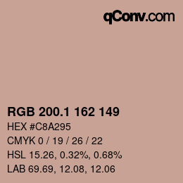 カラーコード: RGB 200.1 162 149 | qconv.com