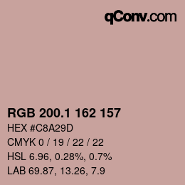 カラーコード: RGB 200.1 162 157 | qconv.com