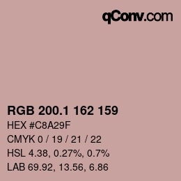 カラーコード: RGB 200.1 162 159 | qconv.com