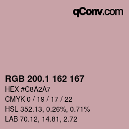 カラーコード: RGB 200.1 162 167 | qconv.com