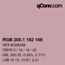 カラーコード: RGB 200.1 162 168 | qconv.com