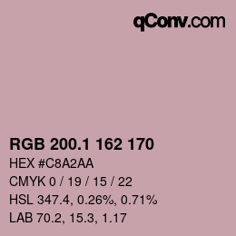 カラーコード: RGB 200.1 162 170 | qconv.com
