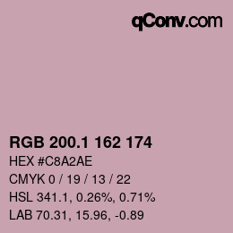 カラーコード: RGB 200.1 162 174 | qconv.com