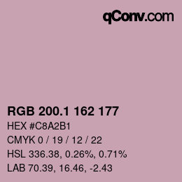 カラーコード: RGB 200.1 162 177 | qconv.com