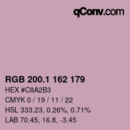 カラーコード: RGB 200.1 162 179 | qconv.com