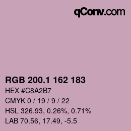 カラーコード: RGB 200.1 162 183 | qconv.com