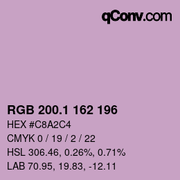 カラーコード: RGB 200.1 162 196 | qconv.com