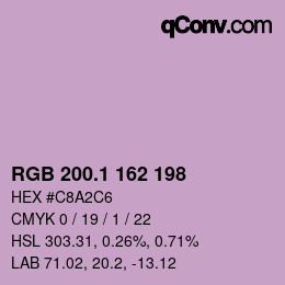 カラーコード: RGB 200.1 162 198 | qconv.com