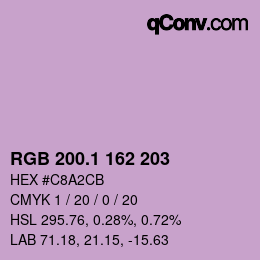 カラーコード: RGB 200.1 162 203 | qconv.com