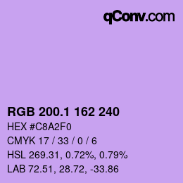 カラーコード: RGB 200.1 162 240 | qconv.com