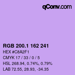 カラーコード: RGB 200.1 162 241 | qconv.com