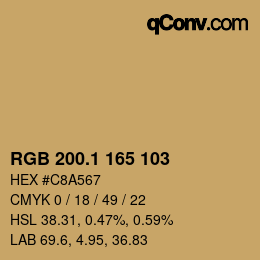 カラーコード: RGB 200.1 165 103 | qconv.com