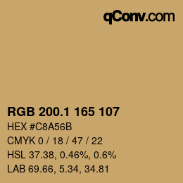 カラーコード: RGB 200.1 165 107 | qconv.com