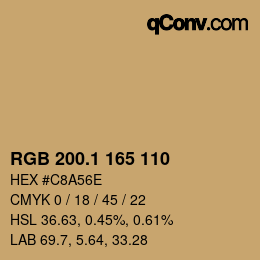 カラーコード: RGB 200.1 165 110 | qconv.com