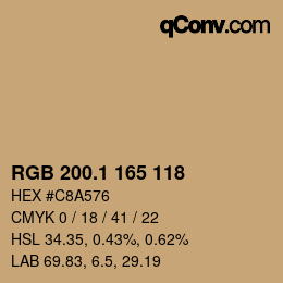Color code: RGB 200.1 165 118 | qconv.com
