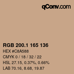 カラーコード: RGB 200.1 165 136 | qconv.com