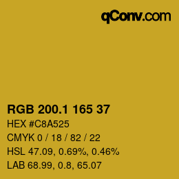 Color code: RGB 200.1 165 37 | qconv.com