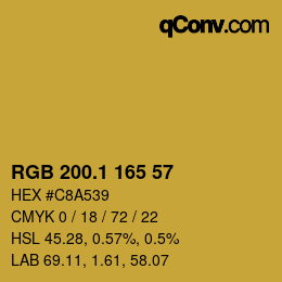 カラーコード: RGB 200.1 165 57 | qconv.com