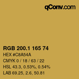 カラーコード: RGB 200.1 165 74 | qconv.com
