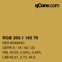 カラーコード: RGB 200.1 165 76 | qconv.com