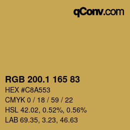 カラーコード: RGB 200.1 165 83 | qconv.com