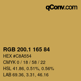 カラーコード: RGB 200.1 165 84 | qconv.com