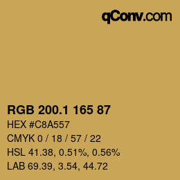 カラーコード: RGB 200.1 165 87 | qconv.com