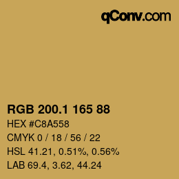 カラーコード: RGB 200.1 165 88 | qconv.com